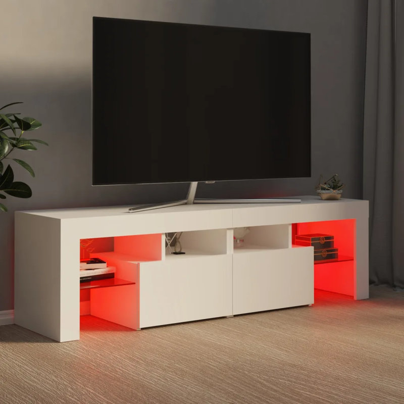 Mascarenaz TV Cabinet with LED Lights, White