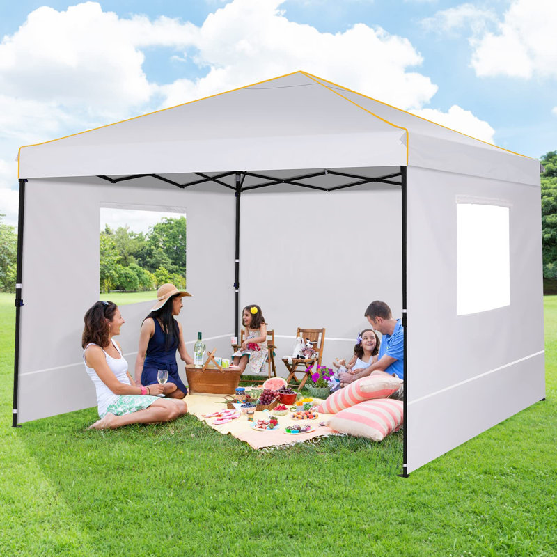 10x30 Pop Up Canopy Tent, 10x30 Outdoor Party Tent with 8 Removable Sidewalls, White
