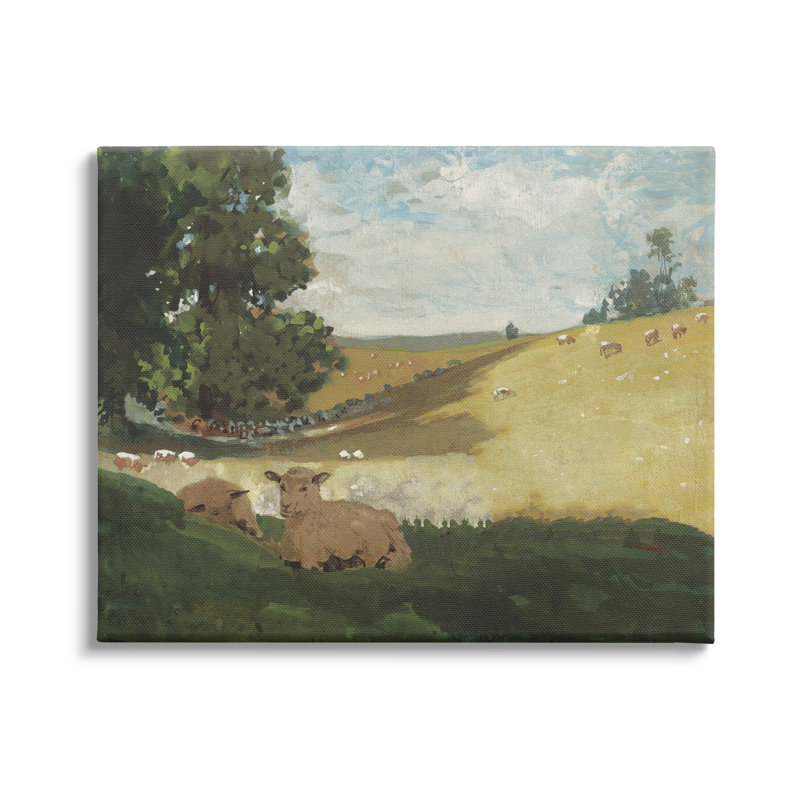 Après-midi chaud Winslow Homer classique - peinture, H 16 po x l 20 po x P 1,5 po, Toile tendue