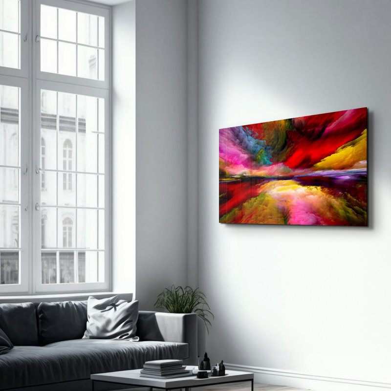 Peinture élégante en verre trempé de 27,6 po x 43,3 po | 100% verre trempé, épaisseur: 0,16 pouce | Œuvre imprimée UV, parfaite pour la décoration intérieure et les intérieurs modernes, des visuels époustouflants pour toute pièce