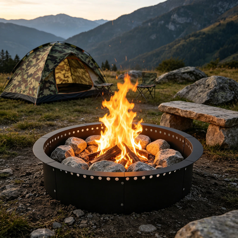 35in Outer 31in Inner Smokeless Steel Fire Pit Ring