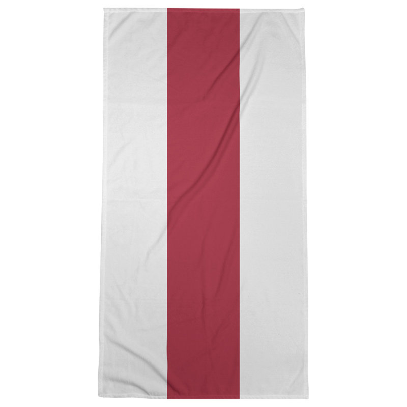 Montreal Lightweight Beach Towel, White/Red/White, Poly/Cotton