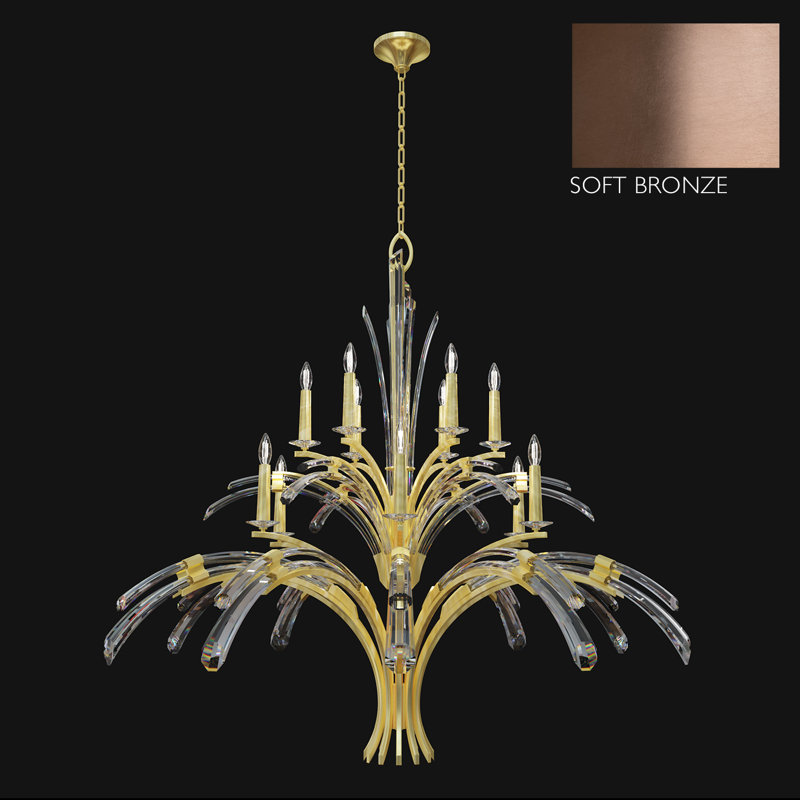 Lustre rond 56 po Trevi, Bronze doux