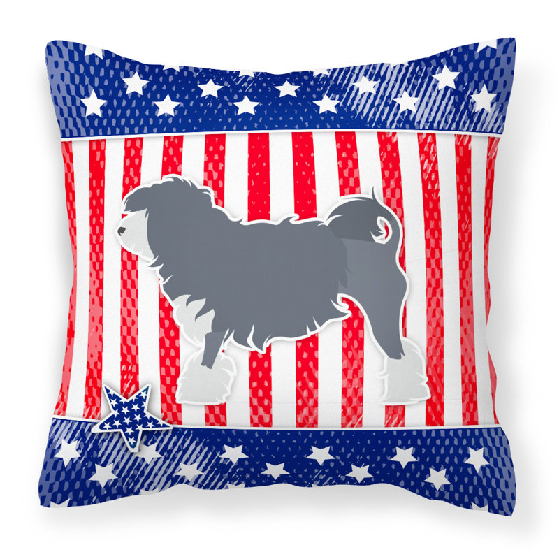 Patriotic Indoor/Outdoor Throw Pillow, 18" H x 18" W x 3" D