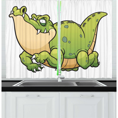 Apple Green/White Kitchen Curtain