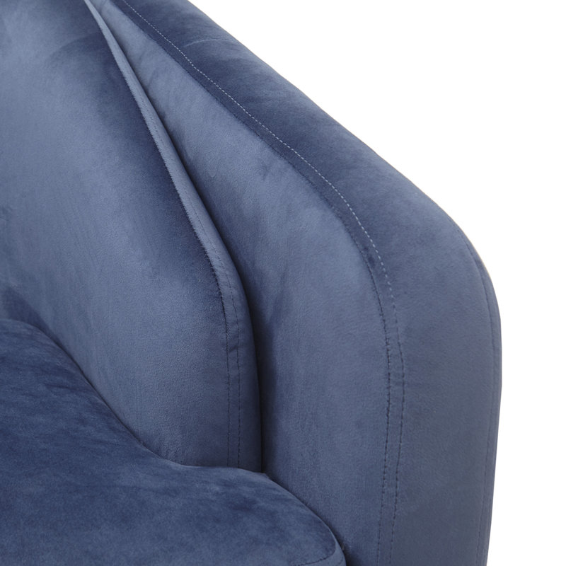 Elegant Mid-Century Velvet Tufted Accent Chair - Blue