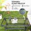 37" Outdoor Patio Coffee Table with Tempered Glass Top, Black