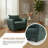 Oversized Chenille Fabric Accent Chair (Set of 2, GREEN）-1011770132