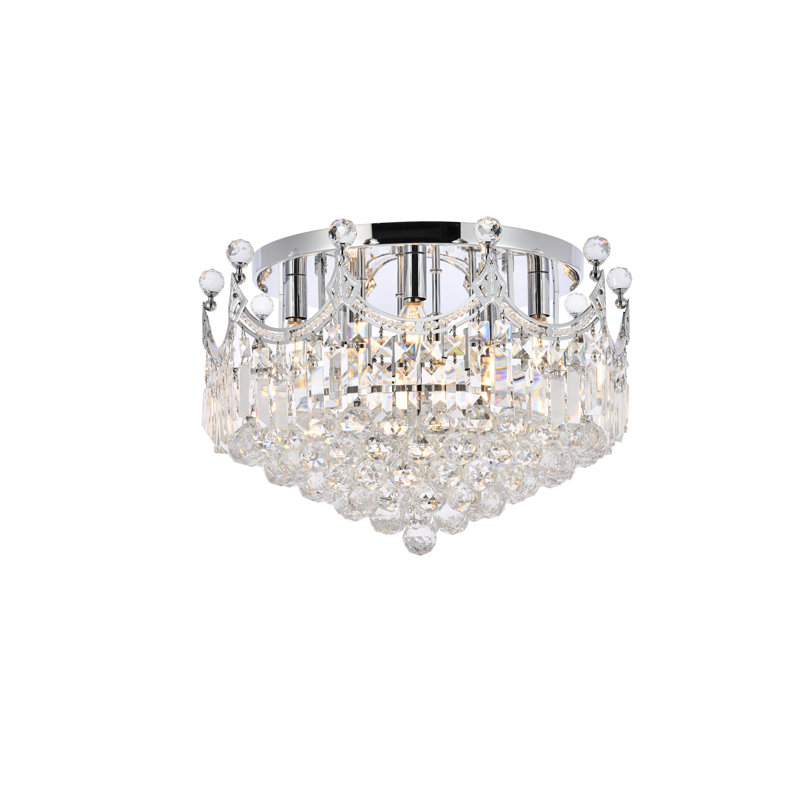 Plafonnier semi-encastré 9 lumières 20 po Eustacio, Chrome