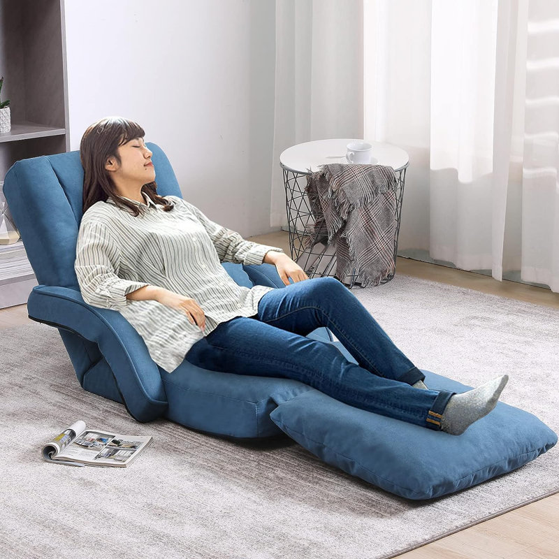 Canapé-lit pliant Lazy, Mélange de polyester bleu