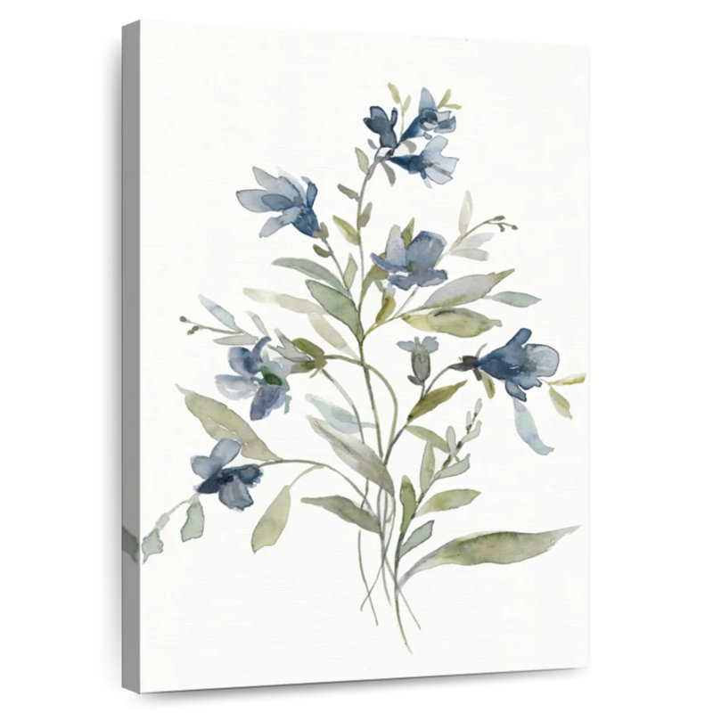 Harnek Linen Botanical Navy III, 24" H x 16" W