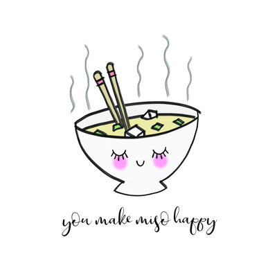 You Make Miso Happy by Masey St. Studios - Wrapped Canvas Print