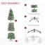 Arbre de Noël artificiel pré-éclairé enneigé avec branches réalistes, lumières à DEL, pommes de pin, baies rouges et pointes-240748369