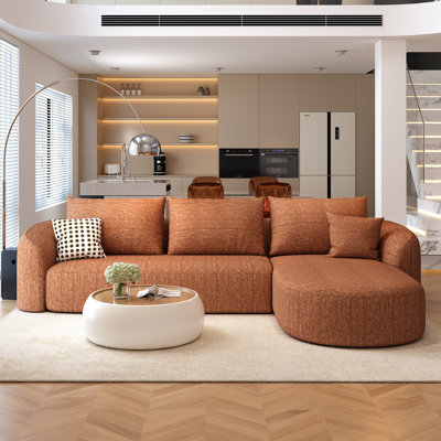 Canapé modulaire à dossier incurvé de luxe modulaire à dossier incurvé de 138,6 po Boneless