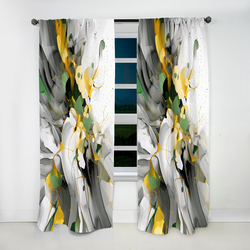 Waveforms Etan - Rideau en velours scandinave - obscurcissant - 1 panneau, L 52 po x L 108 po