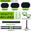 4-in-1 Adjustable Dumbbell & Kettlebell Set 44lbs, Home Gym Free Weights, Green