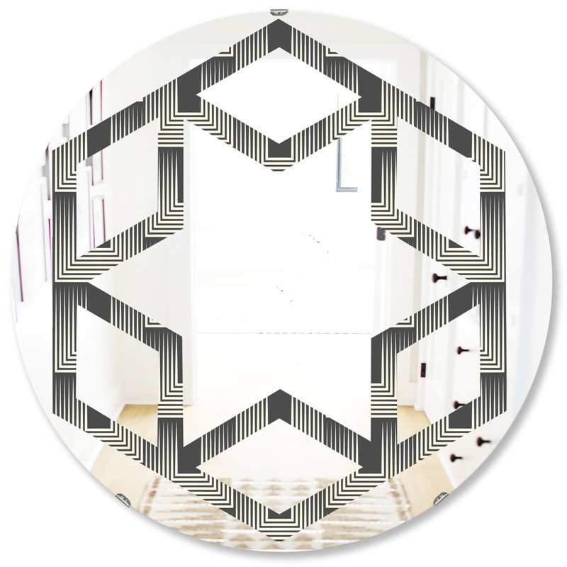 Miroir d'appoint Hexagon Star Mimimal Design I, 31,5 po x 31,5 po