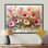 Reproduction d'art rose sur fond rose bouton d'or II - Buttercups