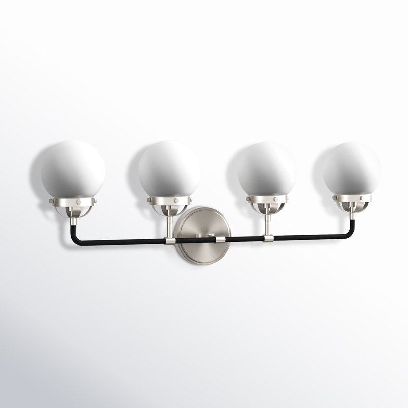 Newport 4 Light Frosted Vanity Light, Brushed Nickel, No 