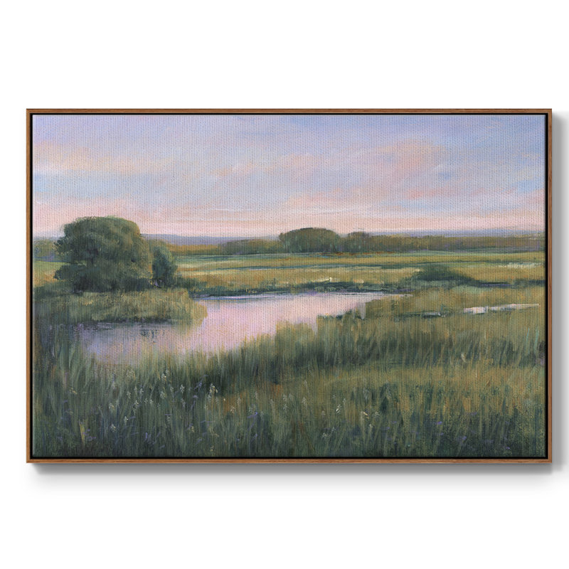 Spring Marsh I, reproduction d'art sur toile, H 27 po x l 41 po x P 2 po, Noyer