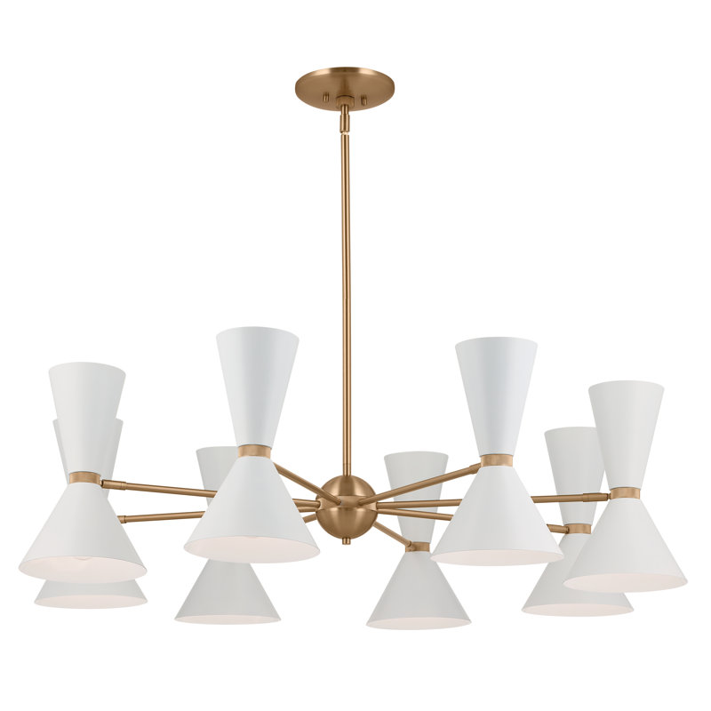 Lustre classique à 16 lumières Phix, Blanc