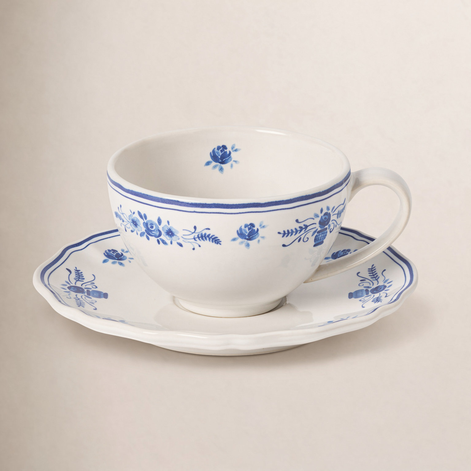 Vila Teacup, White/Blue