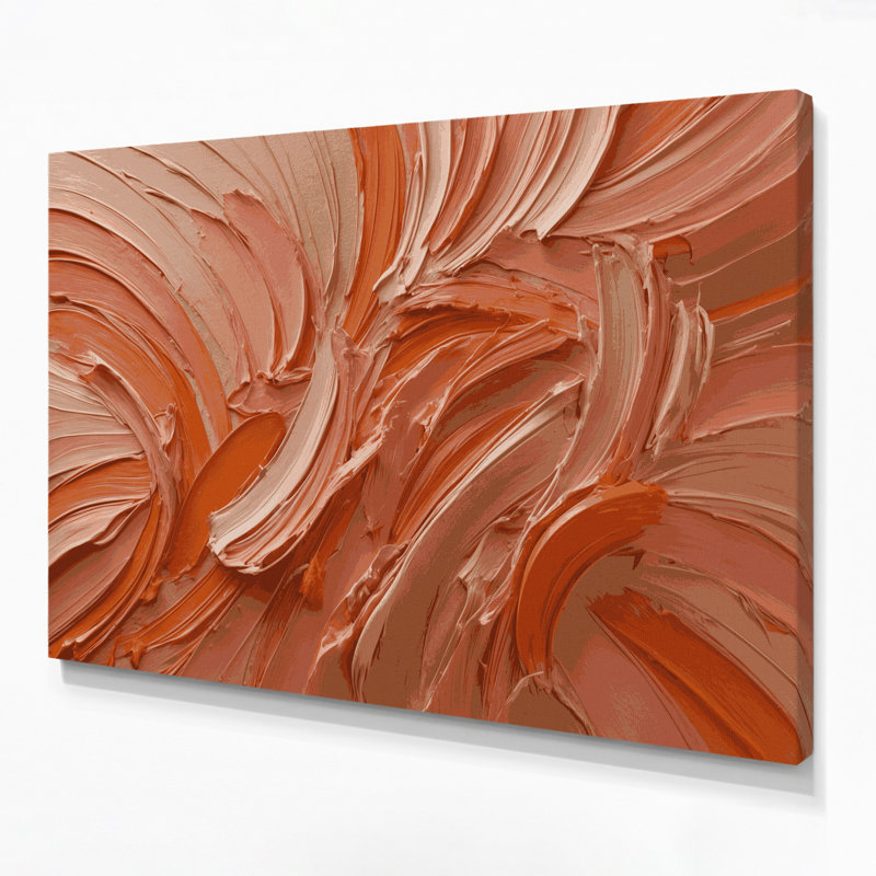 «Lyrical Abstraction 80», art mural sur toile rose, H 8 po x l 10 po