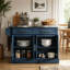 Îlot de cuisine et armoire de rangement de style nordique, chariot de cuisine sur roulettes