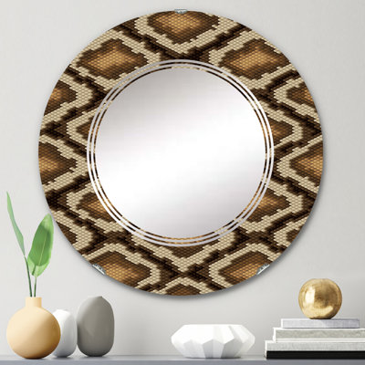 Pingel brun motif python II - miroir mural animaux