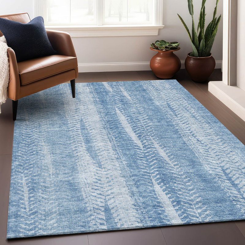 Tapis de qualité supérieure lavable à la machine Prisco Sky, Rectangle 9 pi x 12 pi