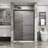 Double Sliding Glass Shower Door 48 In. W X 72 In. H Aluminum Framed Shower Enclosure With SGCC Clear Tempered Glass, Stainless Steel Hardware
