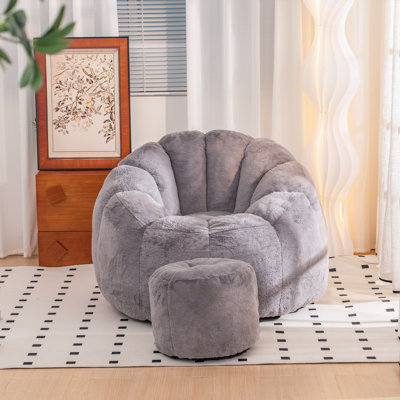 Fauteuil à billes géant, canapé à billes surdimensionné pour adultes et enfants, grand fauteuil à billes en fausse fourrure avec bourre, grand fauteuil d'appoint rembourré pour jouer, lire