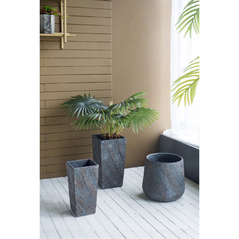 Jardinière intérieure en ciment 14,2 x 14,2 x 13,4 po, 13.4" H x 14.2" W x 14.2" D