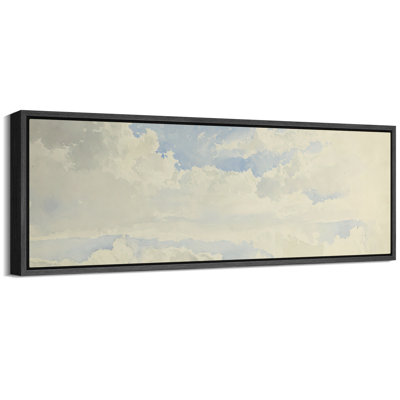Sunny Blue Sky White Clouds Artwork, Summer Relaxing Wall Pictures, Giclee Canvas Digital Print Extra Large Framed Wall Art
