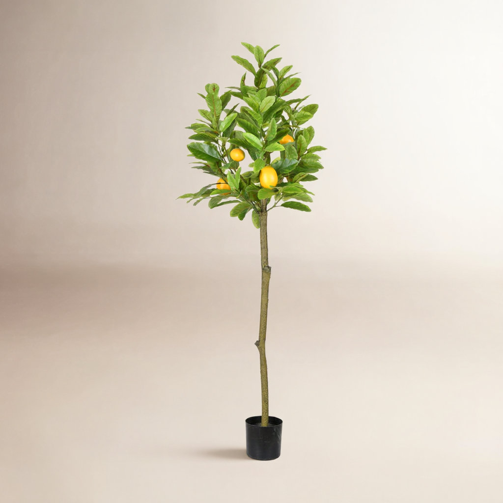 Artificial Potted Lemon Tree, 55" H x 22" W x 22" D