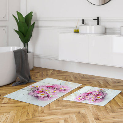 Luxurious Bathmat Set (2 Pieces), 100% Polyester, Non-Slip, Antibacterial | Dimensions: 19.7 x 23.6 inches & 23.6 x 39.4 inches | Ultra-Absorbent, Easy Clean Fabric, Machine Washable at 86°F | Perfect for Bathroom or Spa