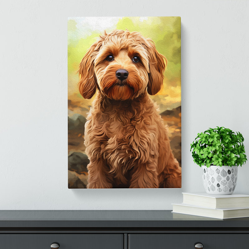 Cockapoo Digital No.2 - Wrapped Canvas Print, 76cm H x 50cm W x 3cm D