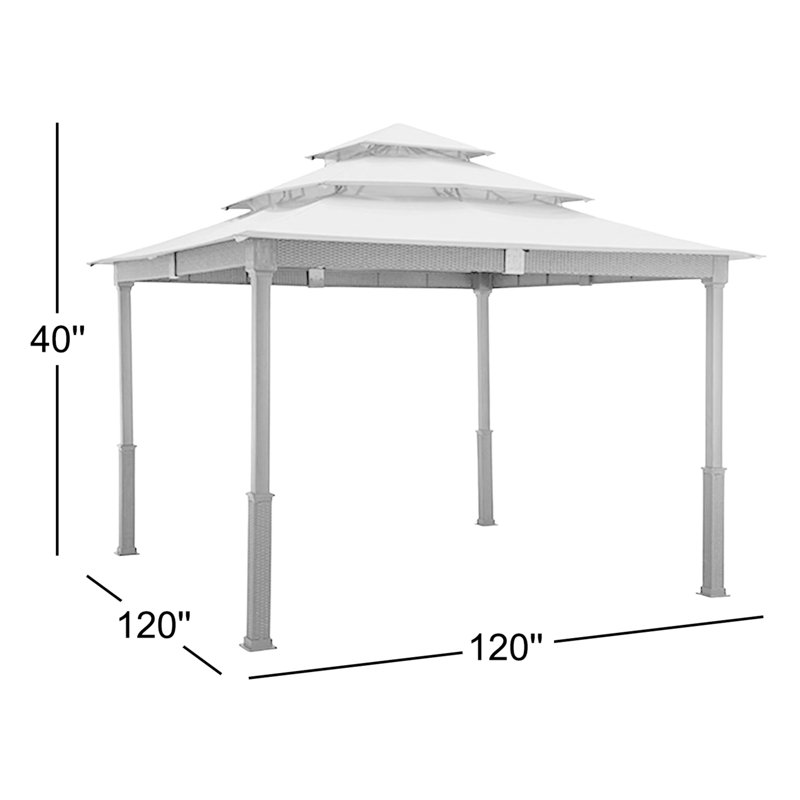 Garden Winds Beige Replacement Canopy for Gazebo, Riplock 350 Fabric