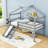Twin Wooden Low Loft Bed With Slide And Ladder-1279255726