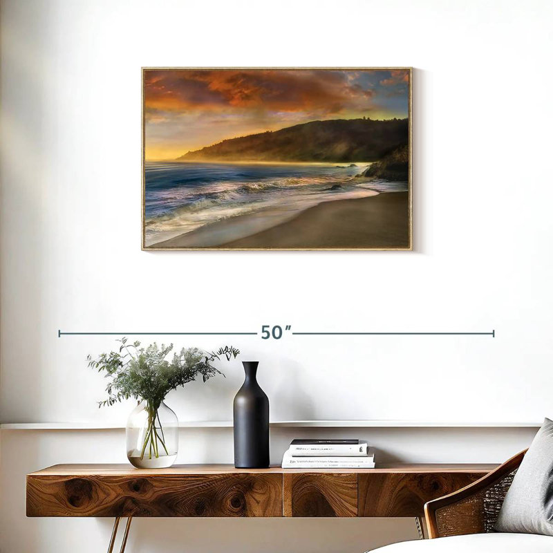 Malibu Sun, Cadre flottant en bois naturel, 31 po x 21 po
