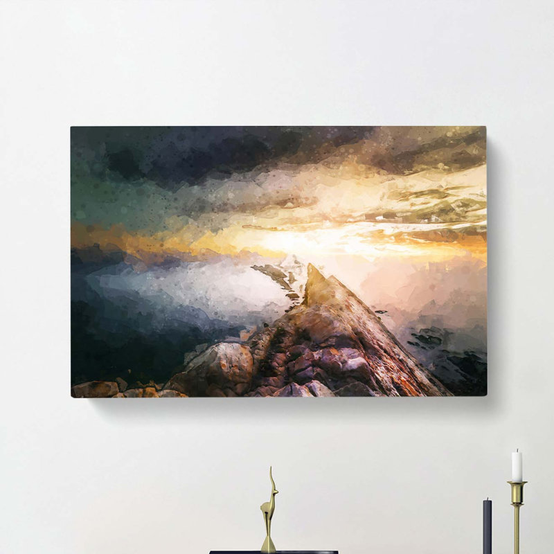 Rocks In The Ocean In Abstract - Wrapped Canvas, 35cm H x 50cm W x 3cm D