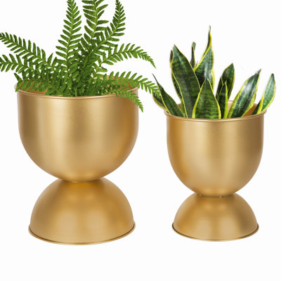 Ensemble de pots à fleurs en métal 2 pièces Lonnie