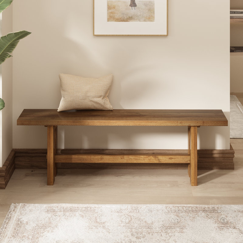 Banc en bois récupéré de 55 po de largeur, H 17,4 po x l 55 po x P 11,8 po 