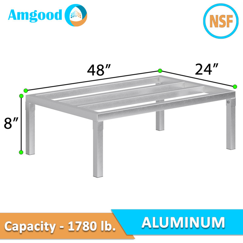Support à fardeaux en aluminium 24 po x 48 po x 8 po Capacité de 1780 lb