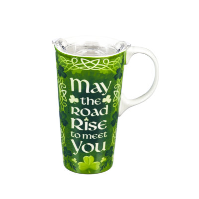 Cypress Home Double Wall Insulated Earthenware Travel Mug