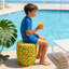 Tabouret surdimensionné de 14 pouces en résine ananas, support polyvalent pour table d'appoint pour jardin intérieur et extérieur