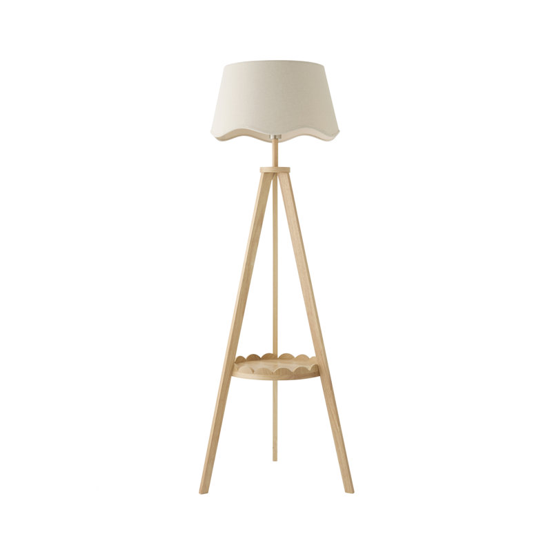 Teece 150 H cm Matte Tripod Floor Lamp, With Bulb, Natural, Mid Wood