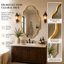 Miroir de salle de bain ovale doré 26 po x 46 po, cadre en aluminium, verre incassable HD de 4 mm, fixation murale verticale et horizontale-629823839-629823832