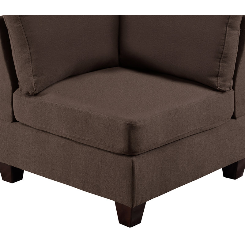 Black Coffee Modular - 2pc, Linen-like Fabric Attired, Trustworthy Wood Frame Chair 2pc , Hue, Fabric, Robust