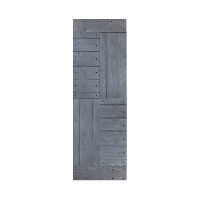 Porte de grange coulissante de style S brevetée sans quincaillerie d'installation (dalle de porte seulement) - Assemblage requis